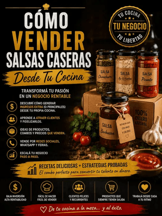 💰 Cómo Vender Salsas Caseras Desde Tu Cocina