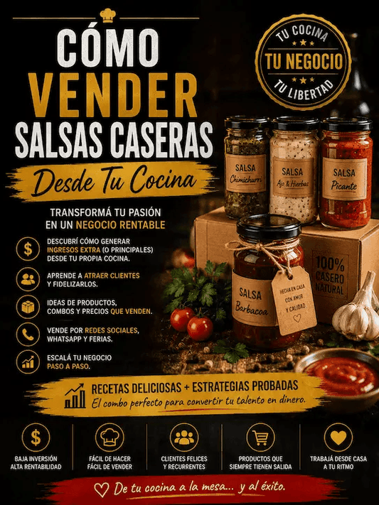 💰 Cómo Vender Salsas Caseras Desde Tu Cocina